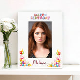 Personalised Colourful Birthday Photo Frame Portrait Any Name